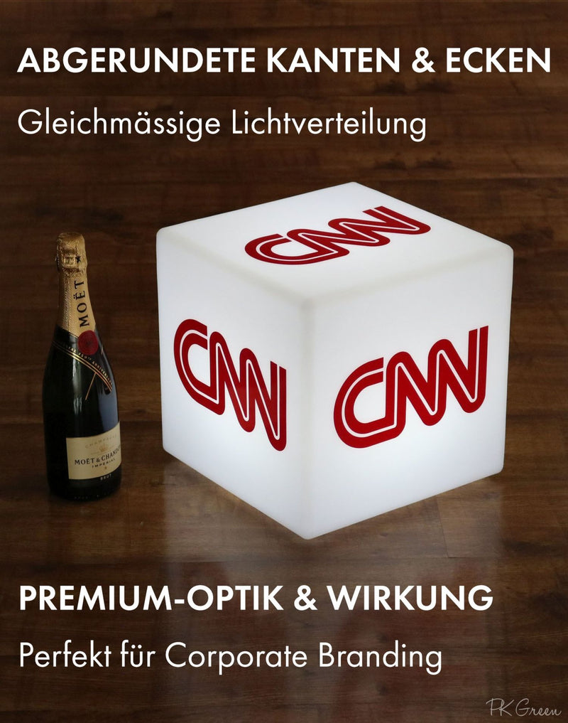Tischlampe mit Fernbedienung und Farbwechsel, Leuchtkasten, personalisiert mit Markenwerbung