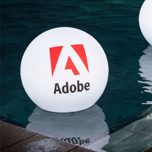 Pool-Beleuchtung mit Markenaufdruck Personalisierte Schwimmkugel, Logo-Leuchtkasten Kugel, Werbeschild für Firmenevent, Konferenz, Einweihungsparty