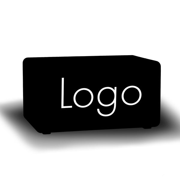 Logo-Leuchtkasten, Beleuchteter LED-Würfel, Sitzhocker Bank Rechteck, Personalisiertes Event-Werbeschild für Messestand, Konferenz, Firmenevent