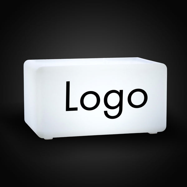Leuchtkasten mit eigenem Logo, Leuchtende LED-Sitzbank Würfelhocker, LED-Anzeigetafel für Konferenz, Messe, Ausstellung, Business-Event