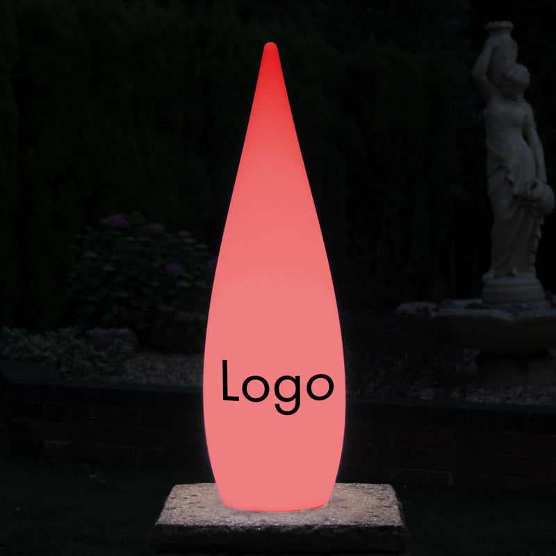 Personalisierter Wassertropfen Leuchtkasten mit Logoaufdruck, Freistehendes Werbeschild für Businessevent, Messe, Ausstellung, Firmenevent, Konferenz