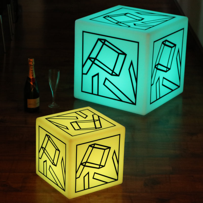 Personalisierter Lichtkasten mit Logo Leuchtwürfel, Mehrfarbiges LED-RGB-Werbeschild Kabellos, Marken-Leuchtkasten für Konferenz, Schild Firmenevent