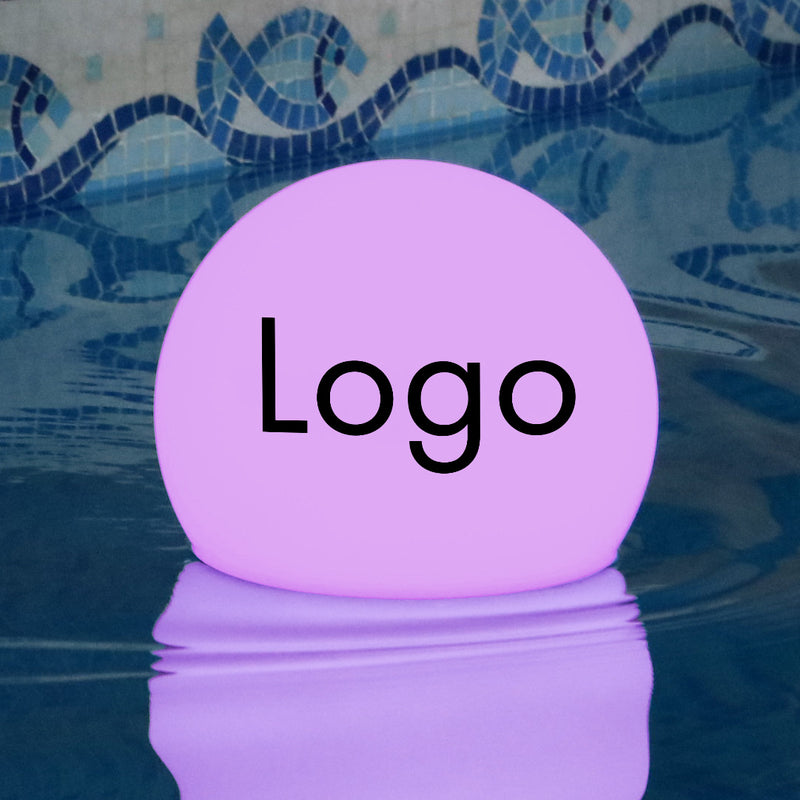 Schwimmende Pool-Beleuchtung mit Logo, Personalisierte Beleuchtete Schwimmkugel für Firmenevent, LED-Kugellampe für Konferenz, Firmenveranstaltung