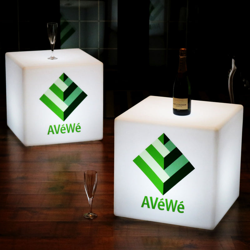 Personalisierter Lichtkasten mit Logo Leuchtwürfel, Mehrfarbiges LED-RGB-Werbeschild Kabellos, Marken-Leuchtkasten für Konferenz, Schild Firmenevent