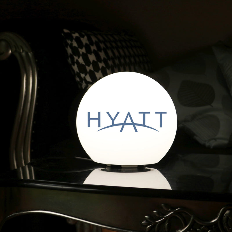 Leuchte mit Hintergrundbeleuchtung LED-Tischlampe personalisiert Logo-Lichtwerbung Kugel freistehend