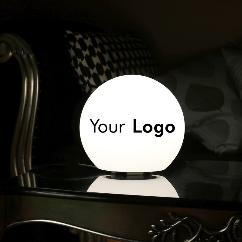 Leuchte mit Hintergrundbeleuchtung LED-Tischlampe personalisiert Logo-Lichtwerbung Kugel freistehend