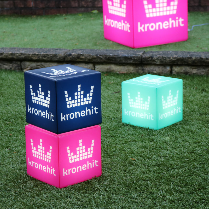Personalisierter Lichtkasten mit Logo Leuchtwürfel, Mehrfarbiges LED-RGB-Werbeschild Kabellos, Marken-Leuchtkasten für Konferenz, Schild Firmenevent