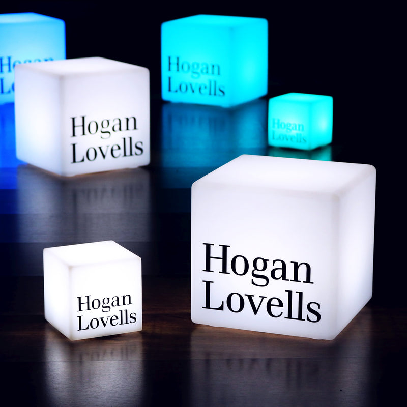 Personalisierter Lichtkasten mit Logo Leuchtwürfel, Mehrfarbiges LED-RGB-Werbeschild Kabellos, Marken-Leuchtkasten für Konferenz, Schild Firmenevent
