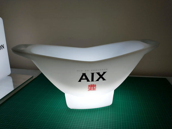 Massgeschneiderter Eiskübel Sekthalter Weinkühler, LED-Logo-Leuchtkasten, Tischdekoration mit Branding für Konferenz Firmenevent
