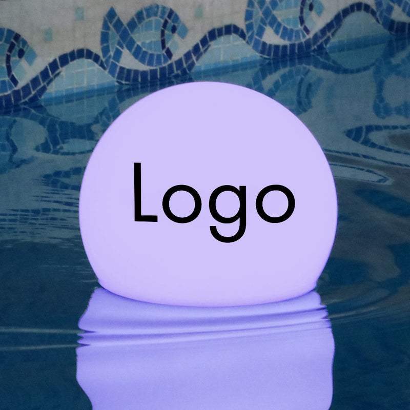Schwimmende Pool-Beleuchtung mit Logo, Personalisierte Beleuchtete Schwimmkugel für Firmenevent, LED-Kugellampe für Konferenz, Firmenveranstaltung