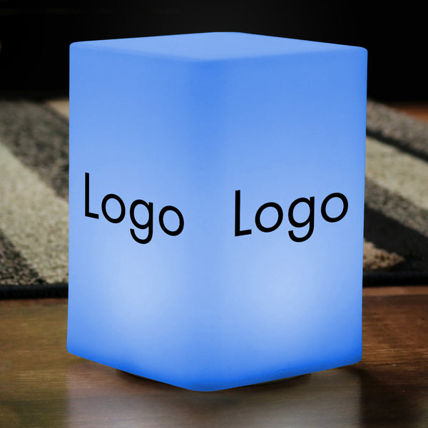 Personalisierter Leuchtkasten, Lightbox mit Markenlogo für Konferenz, Business-Event Dekoration, Individuelles Würfel-Leuchtschild Block Totem-Schild