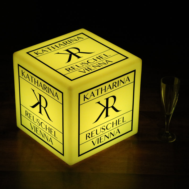 Personalisierter Lichtkasten mit Logo Leuchtwürfel, Mehrfarbiges LED-RGB-Werbeschild Kabellos, Marken-Leuchtkasten für Konferenz, Schild Firmenevent