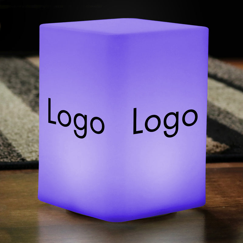 Personalisierter Leuchtkasten, Lightbox mit Markenlogo für Konferenz, Business-Event Dekoration, Individuelles Würfel-Leuchtschild Block Totem-Schild