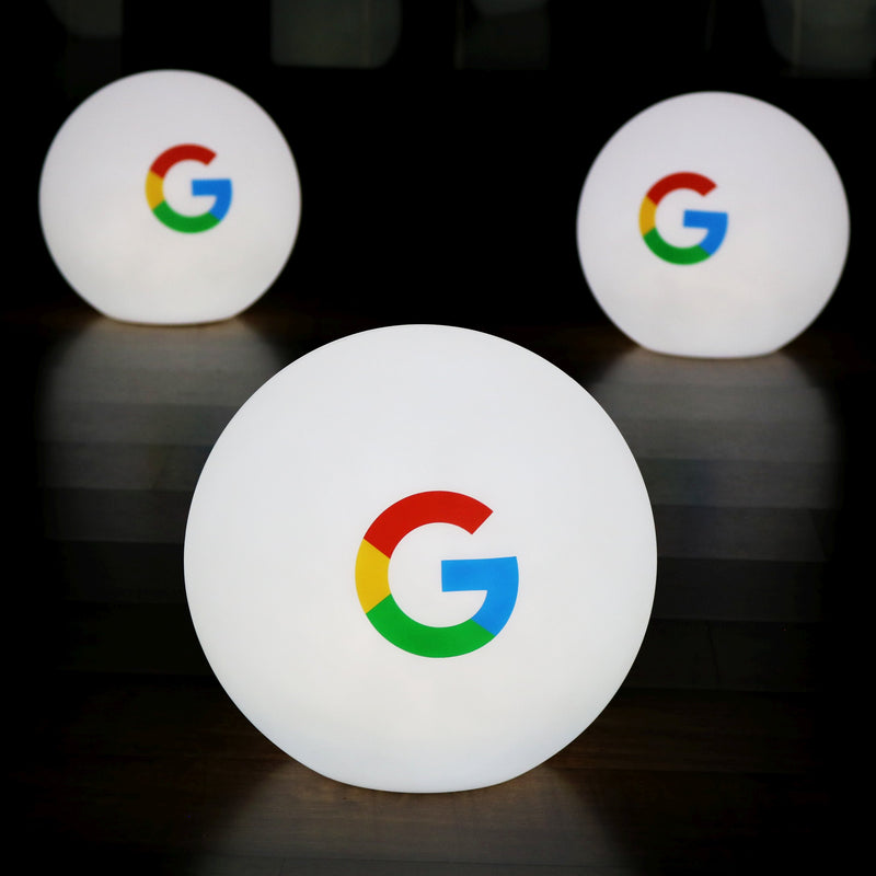 Runde LED-Logo-Leuchtreklame, Personalisierte Kugel-Stehlampe, Beleuchtete und freistehende Leuchtwerbung für Firmenveranstaltungen