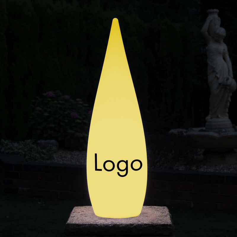 Personalisierter Wassertropfen Leuchtkasten mit Logoaufdruck, Freistehendes Werbeschild für Businessevent, Messe, Ausstellung, Firmenevent, Konferenz