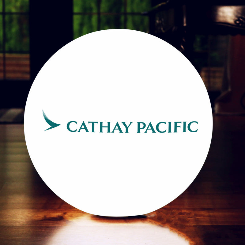  LED-Standleuchte personalisiert, 50 cm Ball Lichtwerbung freistehend, leuchtendes Werbe-Display
