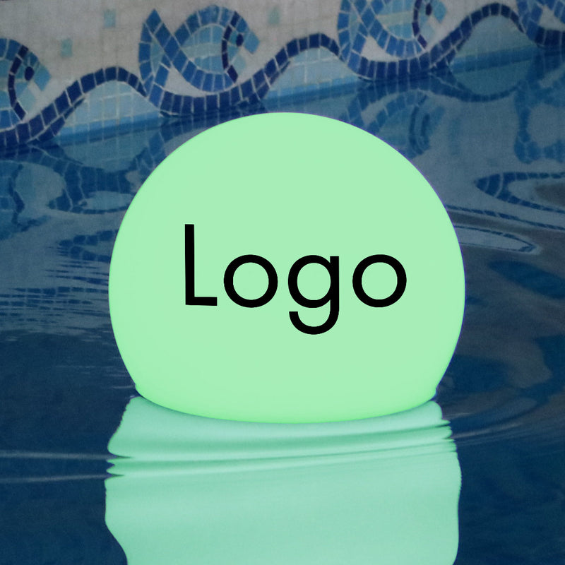 Schwimmende Pool-Beleuchtung mit Logo, Personalisierte Beleuchtete Schwimmkugel für Firmenevent, LED-Kugellampe für Konferenz, Firmenveranstaltung