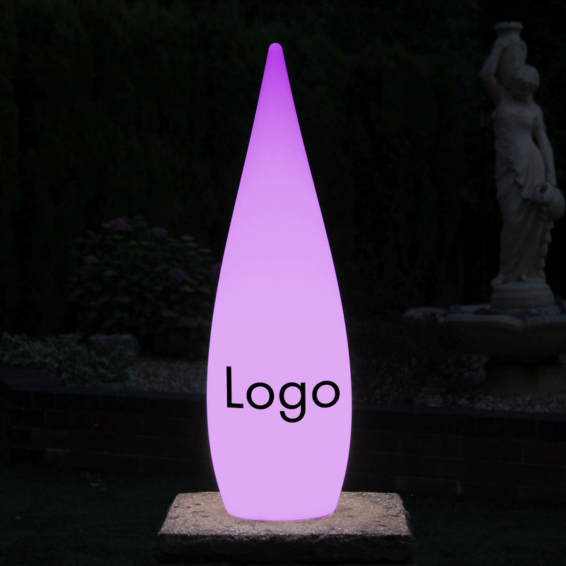 Personalisierter Wassertropfen Leuchtkasten mit Logoaufdruck, Freistehendes Werbeschild für Businessevent, Messe, Ausstellung, Firmenevent, Konferenz