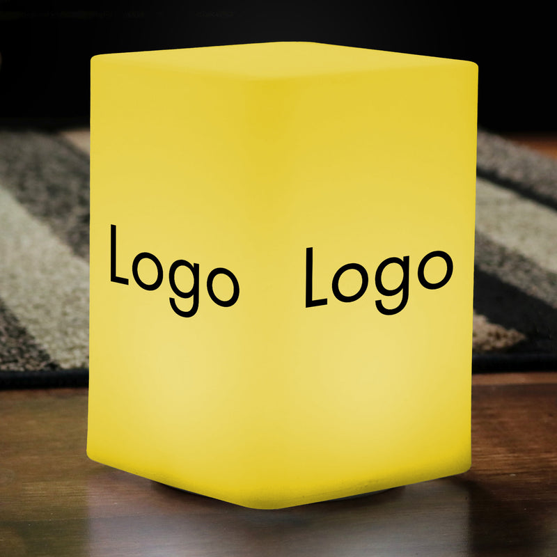 Personalisierter Leuchtkasten, Lightbox mit Markenlogo für Konferenz, Business-Event Dekoration, Individuelles Würfel-Leuchtschild Block Totem-Schild