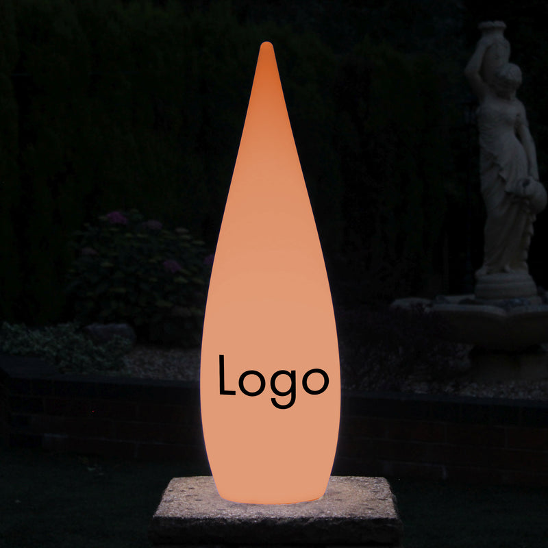 Personalisierter Wassertropfen Leuchtkasten mit Logoaufdruck, Freistehendes Werbeschild für Businessevent, Messe, Ausstellung, Firmenevent, Konferenz