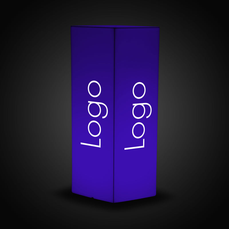 Messestand Leuchtreklame, personalisierte Outdoor-LED-Leuchtwerbung Säule Pfeiler Sockel Firmenevent Logo-Schild, Hoher Rahmenloser Leuchtwürfel
