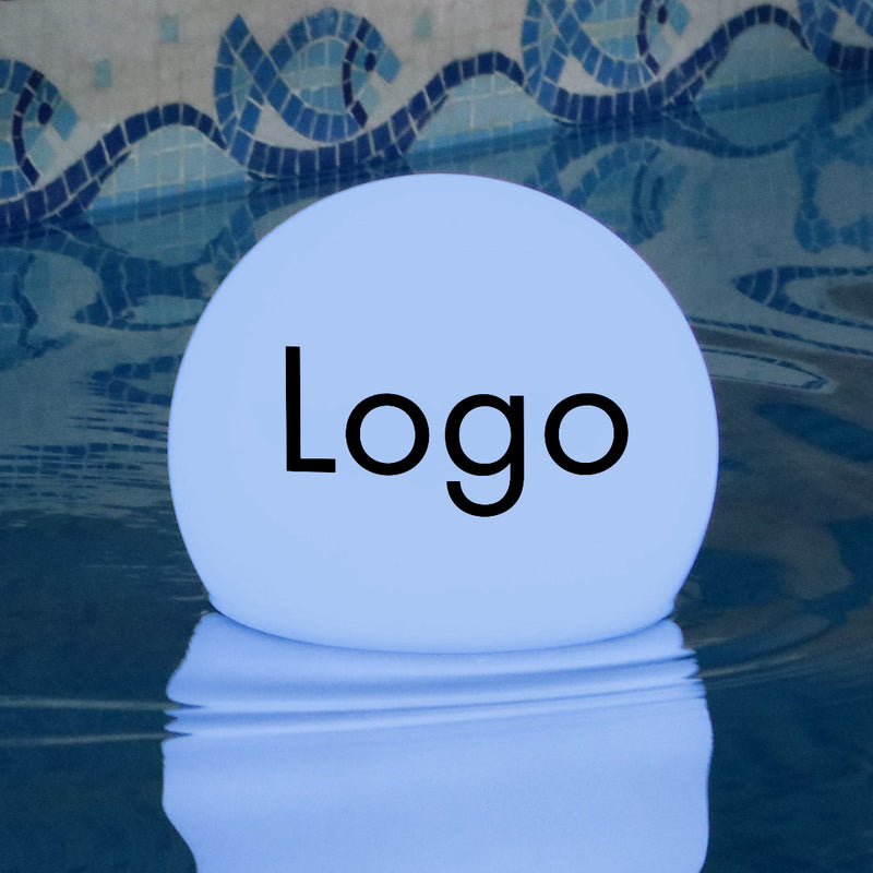 Schwimmende Pool-Beleuchtung mit Logo, Personalisierte Beleuchtete Schwimmkugel für Firmenevent, LED-Kugellampe für Konferenz, Firmenveranstaltung