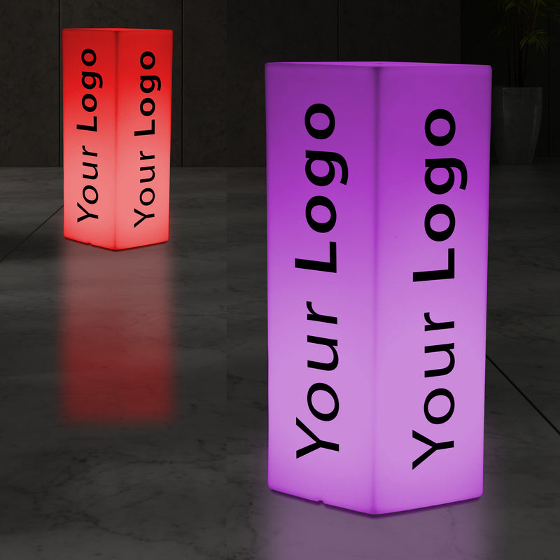 Messe Ausstellung Logo Lightbox Schild, Hohes Beleuchtetes Personalisiertes Marken-Display Säule Pfeiler Sockel für Firmenevent , Konferenz Dekoration