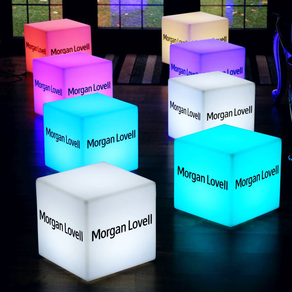 Personalisierter Lichtkasten mit Logo Leuchtwürfel, Mehrfarbiges LED-RGB-Werbeschild Kabellos, Marken-Leuchtkasten für Konferenz, Schild Firmenevent