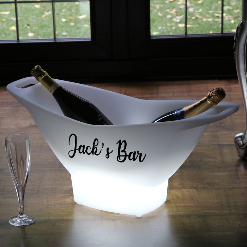 Grosse Lightbox, auf Kundenwunsch personalisiert, LED Eiskübel Sekt-/Wein-Kühler, individuelles Logo