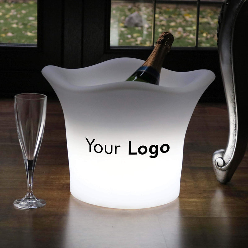  LED-Weinkühler Eiskübel Champagner personalisiert individueller Leuchtkasten mit Logo-Lichtwerbung