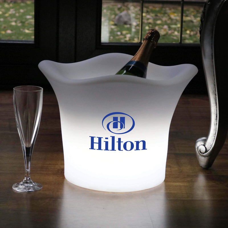  LED-Weinkühler Eiskübel Champagner personalisiert individueller Leuchtkasten mit Logo-Lichtwerbung