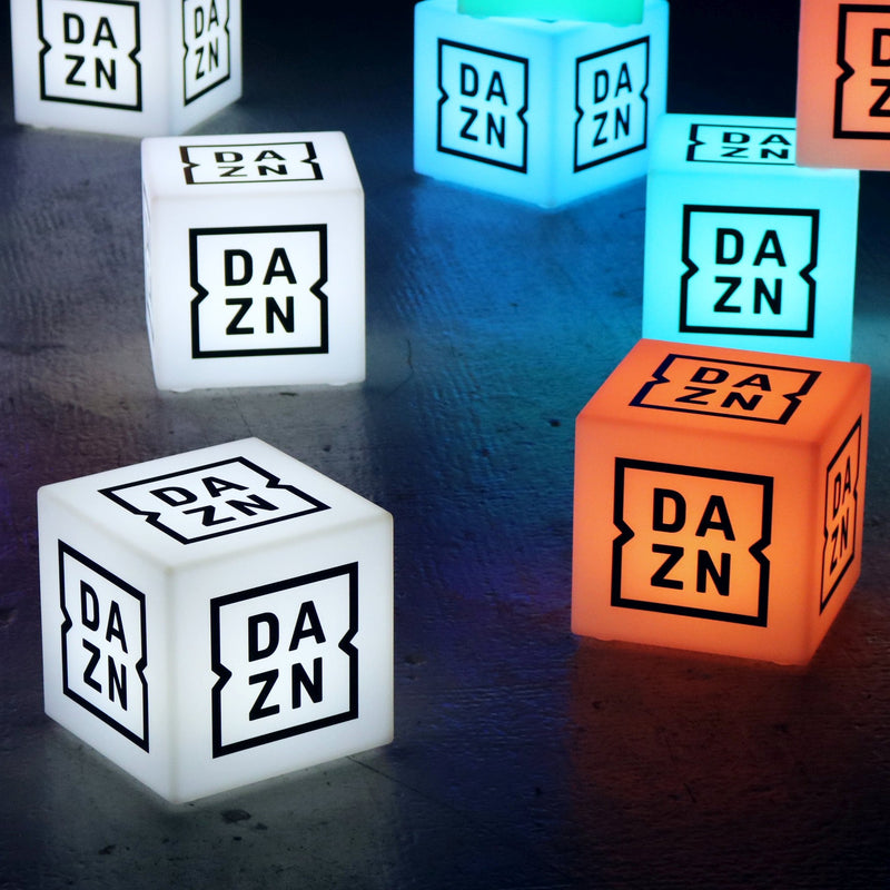 Individuelle hintergrundbeleuchtete Logo-Werbeleuchte LED Tischlampen-Würfel kabellos Werbegeschenk