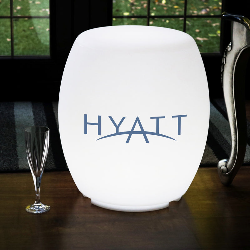  LED-Sitzwürfel personalisiert Leuchtmöbel hintergrundbeleuchteter Hocker Leuchtkasten Markenwerbung