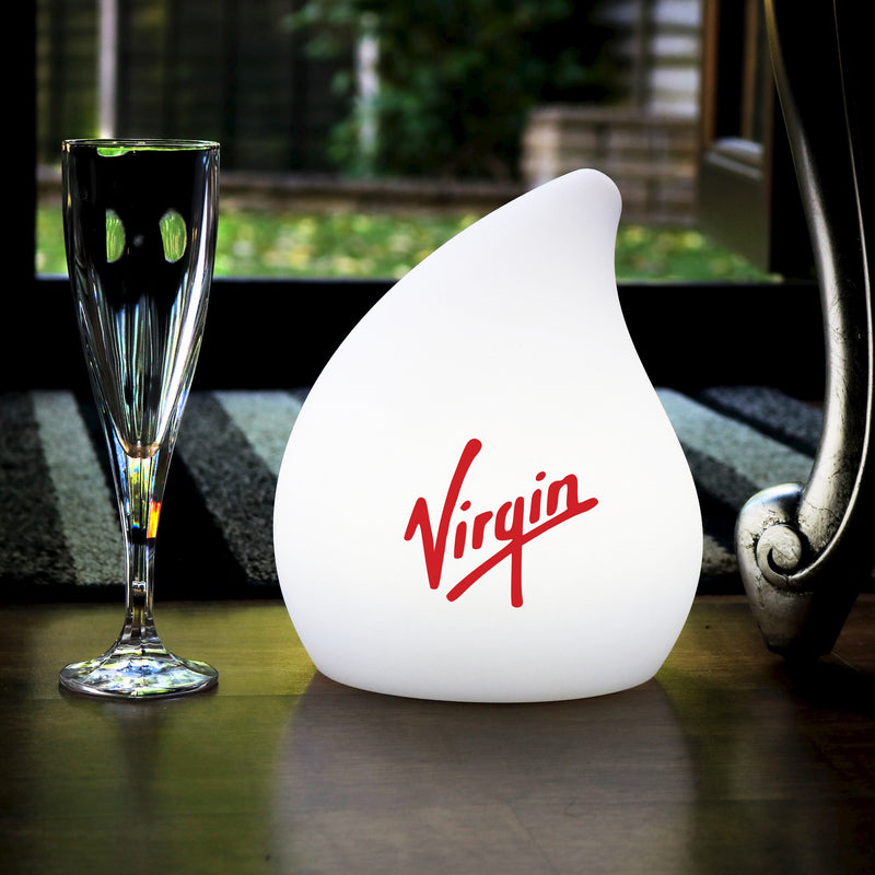 Designer LED-Tischlicht personalisiert mit Logo-Werbung Leuchtreklame Markenzeichen individualisiert