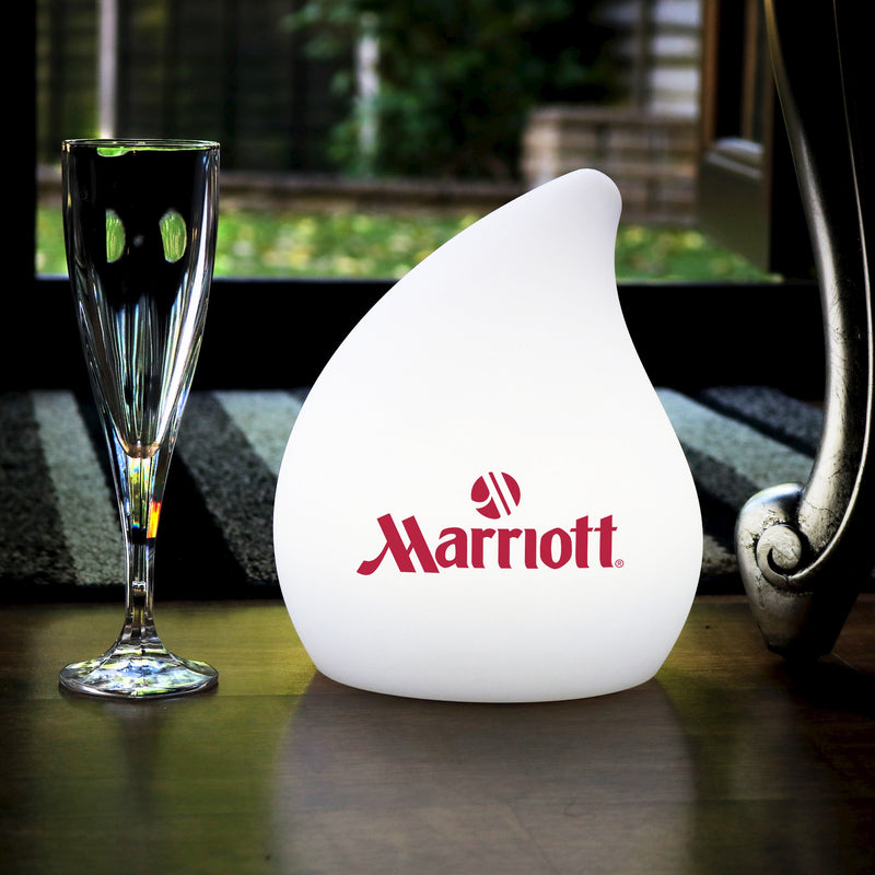 Designer LED-Tischlicht personalisiert mit Logo-Werbung Leuchtreklame Markenzeichen individualisiert
